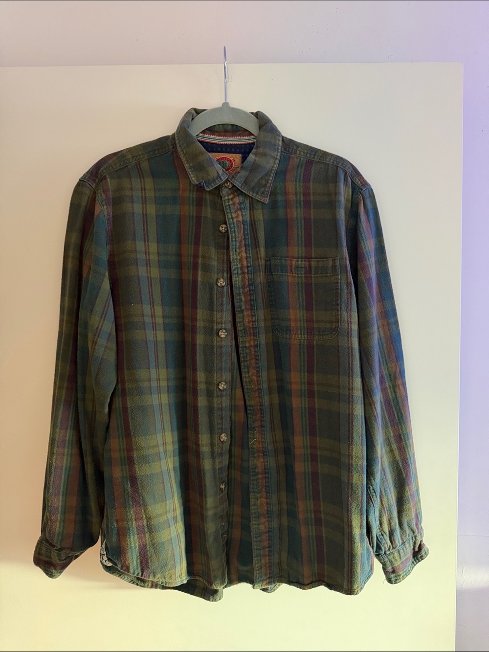 Boston Traders Multicolor Green Plaid Button-Down Shirt